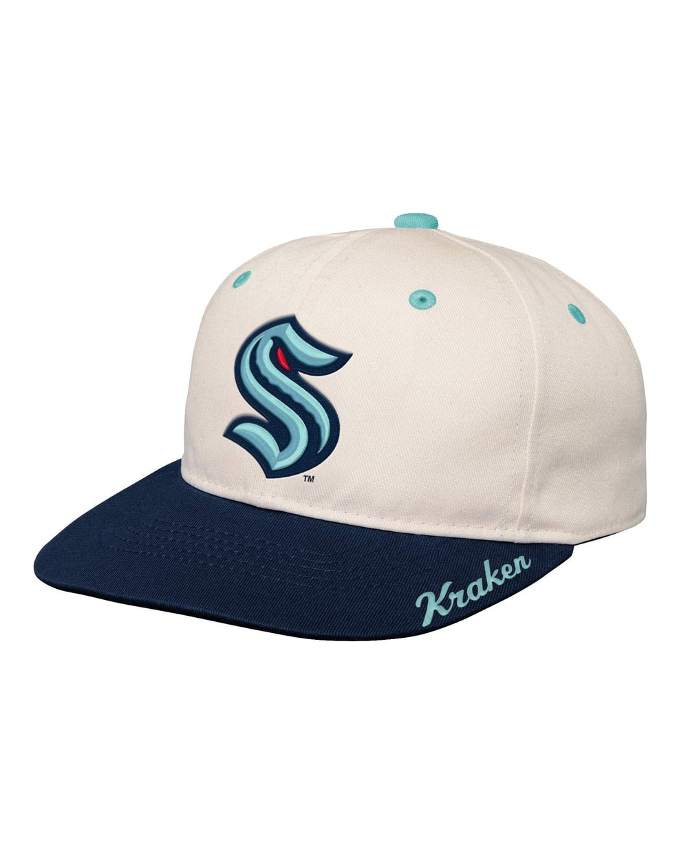 Youth Bone Crown Deadstock Flat Brim - Seattle Kraken