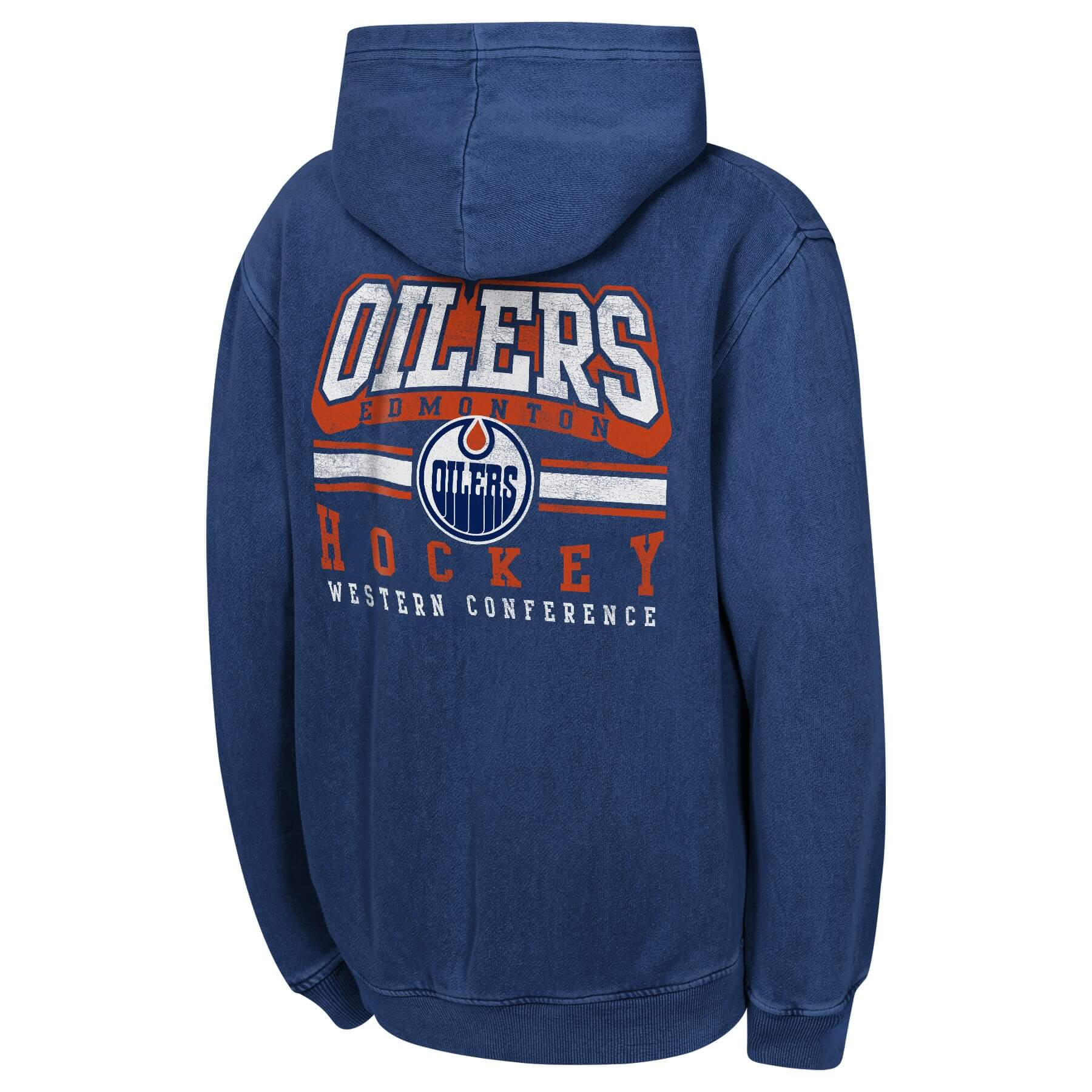 Youth Edmonton Oilers Cross Fade Pigment Dyed Pullover Hoodie