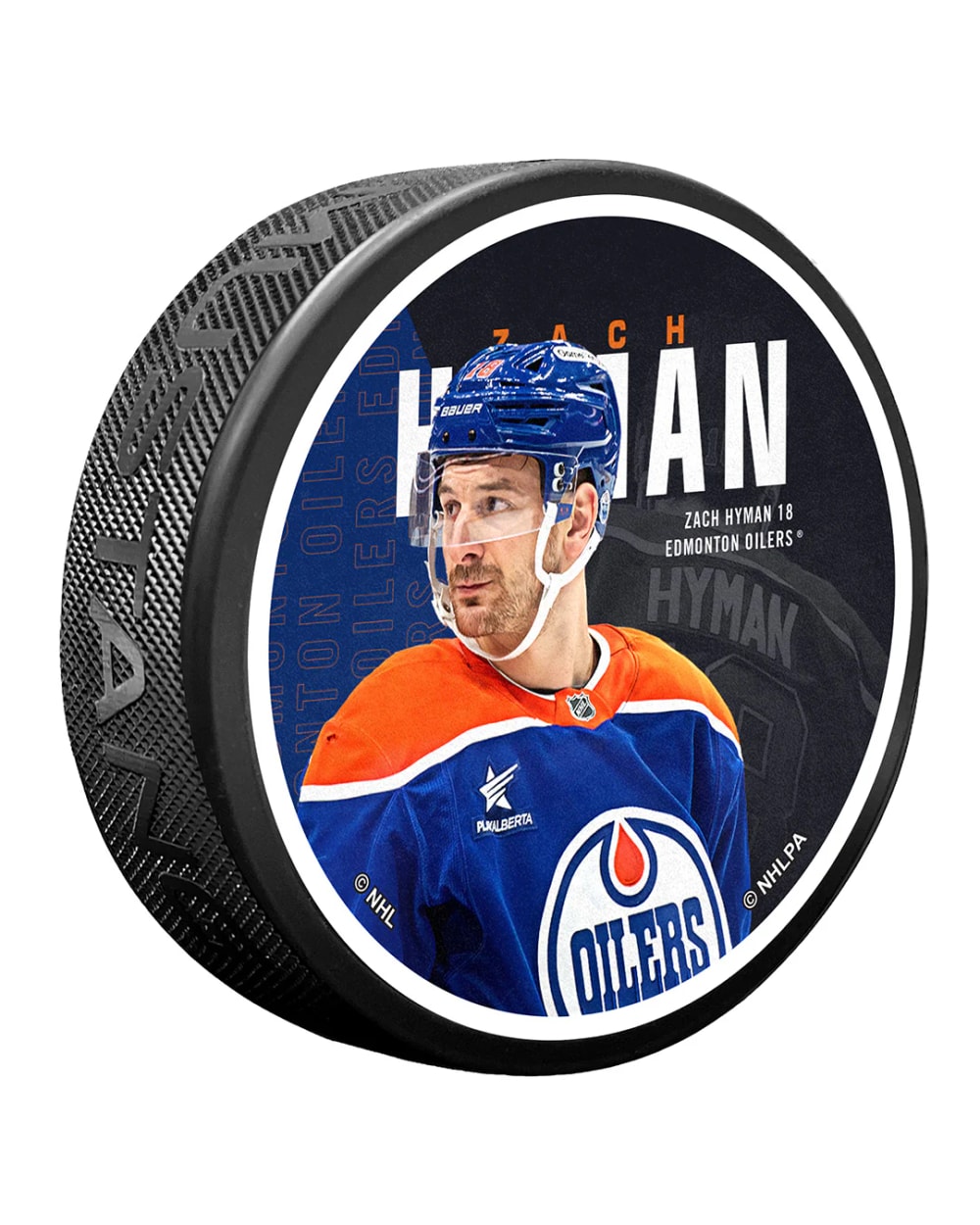 Mustang Zach Hyman Edmonton Oilers Textured Centerfold Puck