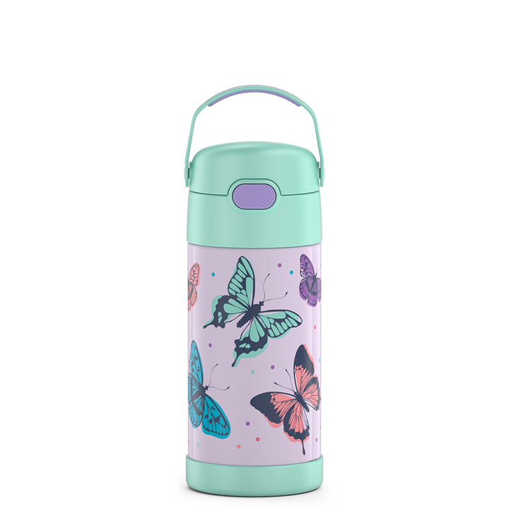 Thermos thermos funtainer 12 ounce stainless steel vacuum insulated kids  straw bottle, dinosaur kingdom