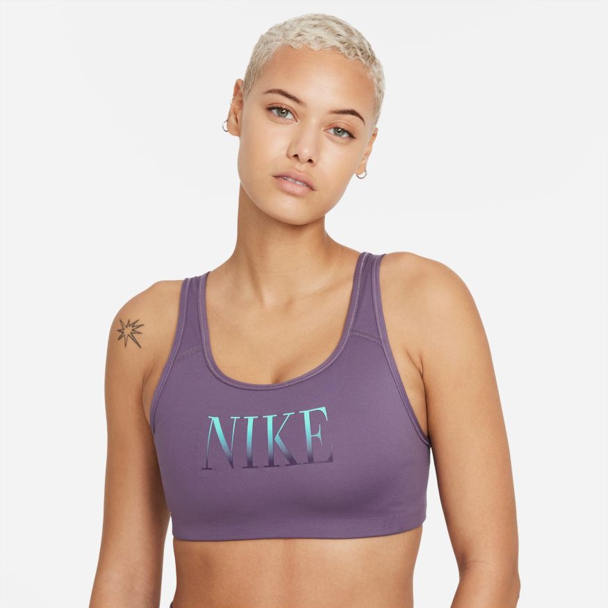 Nike Swoosh Dri-Fit Grey Recycled Polyester Sports Bra - XS – Le