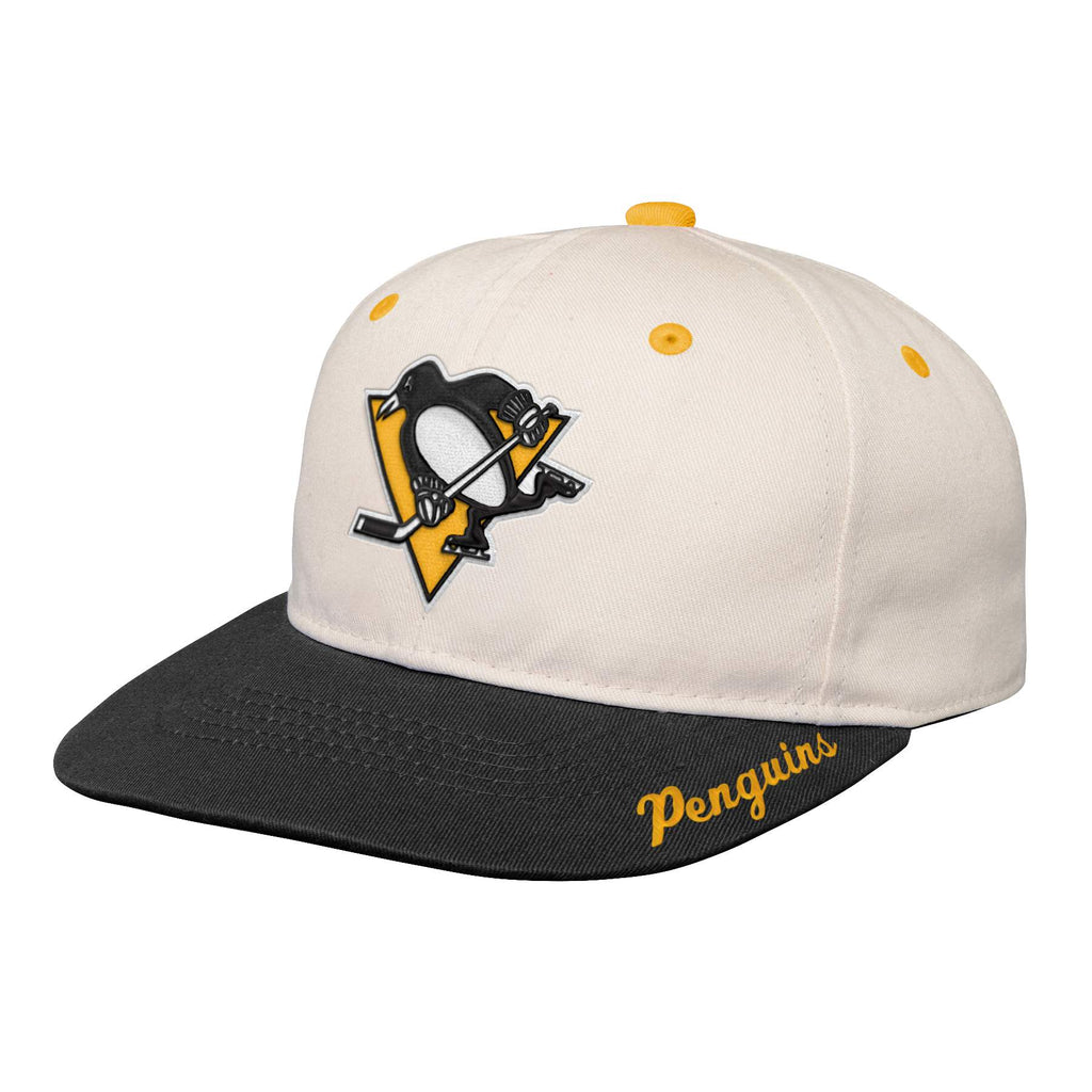 Youth Bone Crown Deadstock Flat Brim - Pittsburgh Penguins