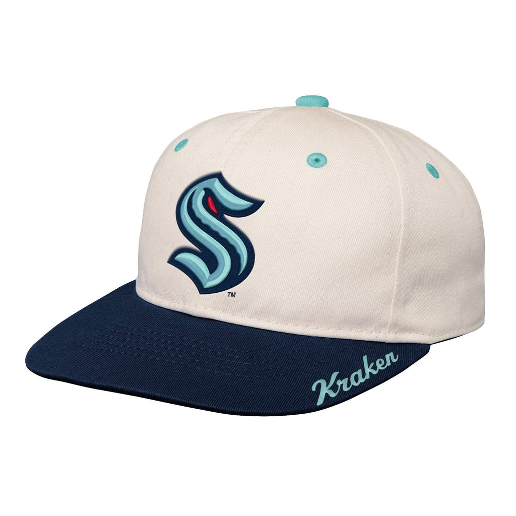 Youth Bone Crown Deadstock Flat Brim - Seattle Kraken