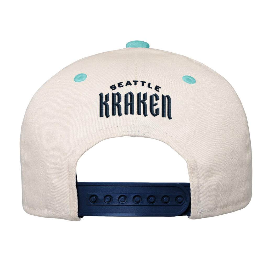 Youth Bone Crown Deadstock Flat Brim - Seattle Kraken