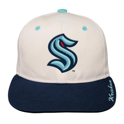 Youth Bone Crown Deadstock Flat Brim - Seattle Kraken