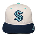 Youth Bone Crown Deadstock Flat Brim - Seattle Kraken