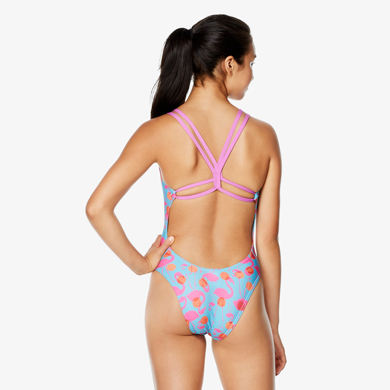 PRINTED DOUBLE STRAP ONE PIECE