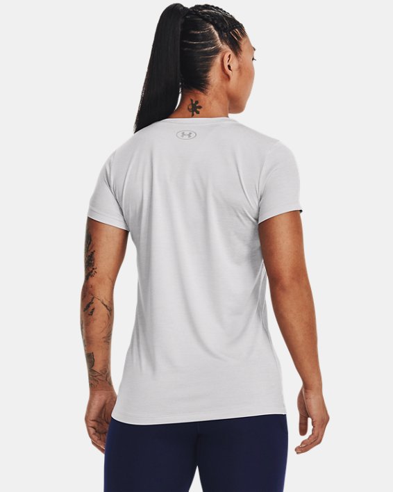  Under Armour Women's Tech Twist Script Short-Sleeve Crew Neck T- Shirt , Beta Tint (658)/White , Small : Clothing, Shoes & Jewelry