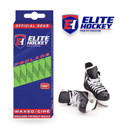 Elite Hockey Lime Green Waxed Hockey Laces