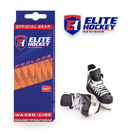 Elite Hockey Orange Wax Hockey Laces