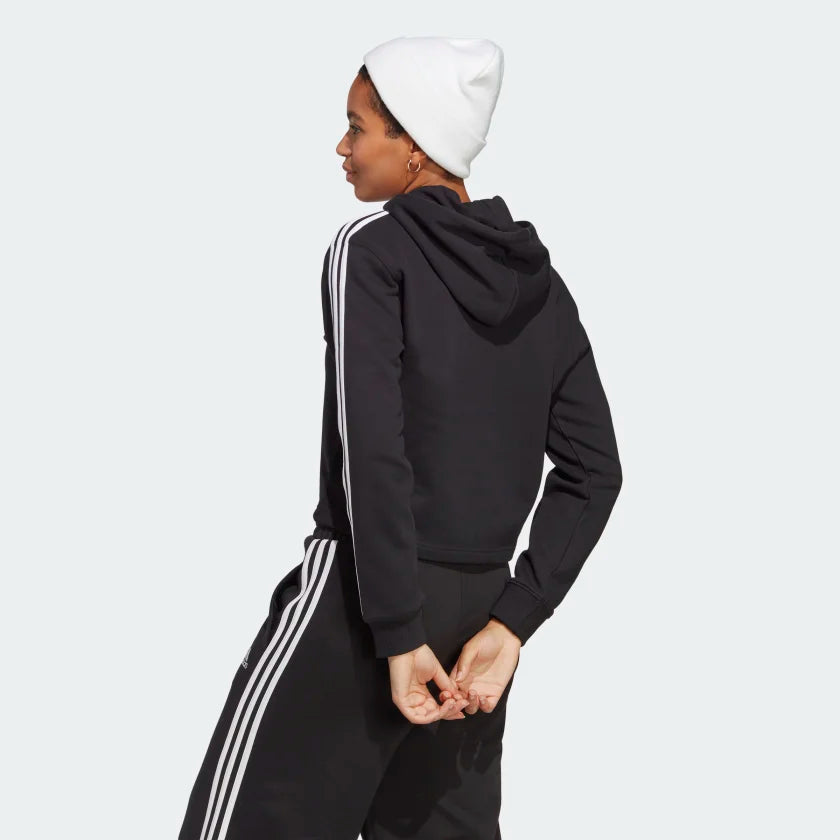 Women's Essentials 3 Stripe French Terry Crop Hoodie