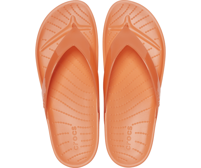 Crocs Splash Glossy Flip Women's Sandal- Persimmon