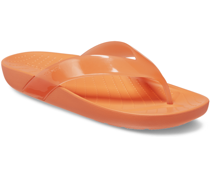 Crocs Splash Glossy Flip Women's Sandal- Persimmon