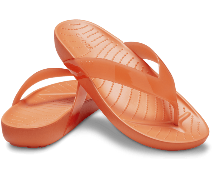 Crocs Splash Glossy Flip Women's Sandal- Persimmon