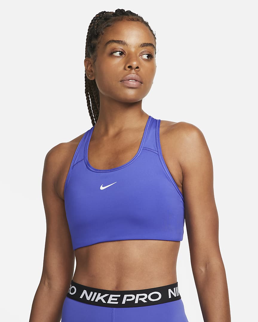 Nike Swoosh Women's Medium-Support Non-Padded Sports Bra (Plus Size) (as1,  Alpha, 3X, Plus, Regular, Doll/White)