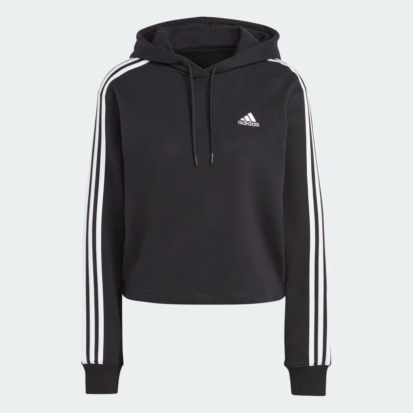 Women's Essentials 3 Stripe French Terry Crop Hoodie