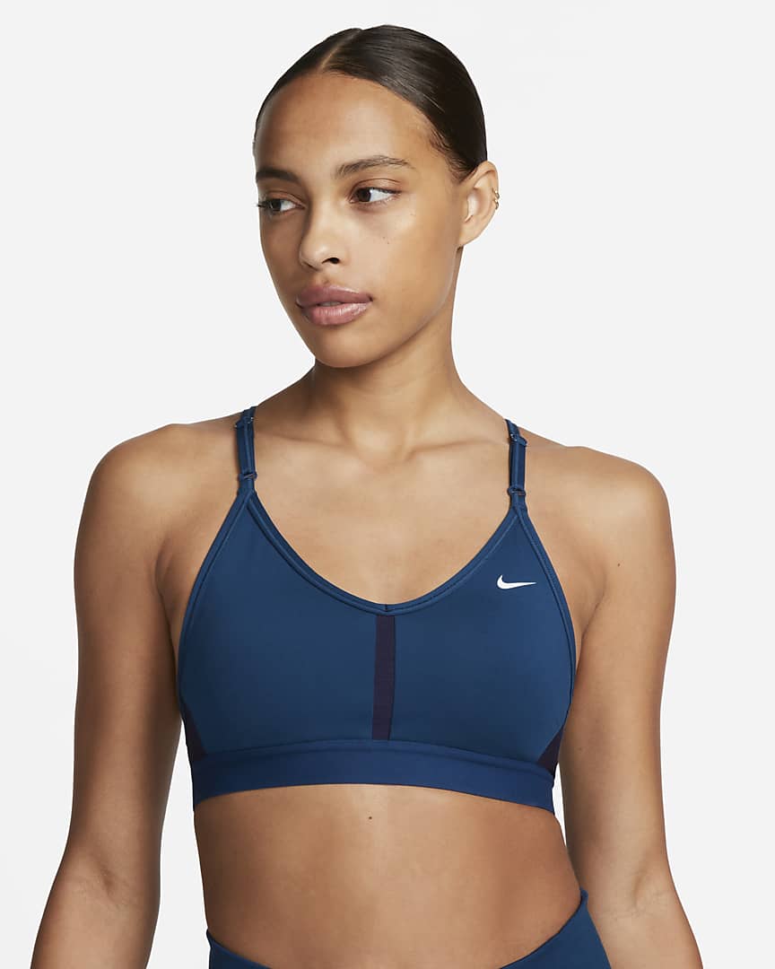 Nike Women's Indy Logo Light Support Sports Bra Gray Size Extra Large 