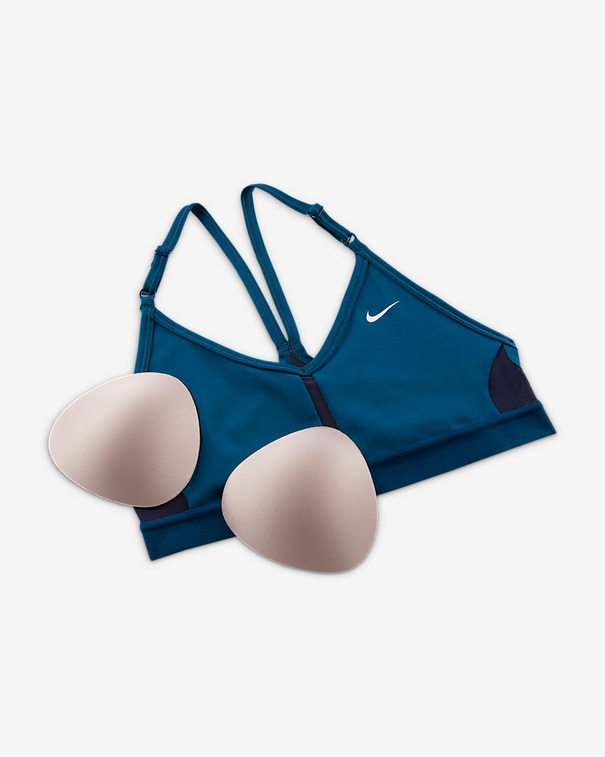Nike Dri-FIT Women's Indy Padded V-Neck Sports Bra - Smoke Grey - TYLER'S